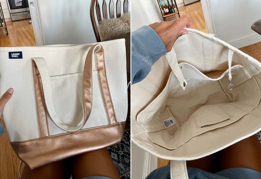 Lands' End Natural Open Top Beach Bag Editor Review POPSUGAR Fashion