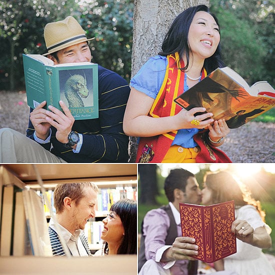 Whether you're a comic-book fiend, Potter head, novelist, or just love reading, books are easy props to show your personality in an engagement photo shoot. Check out POPSUGAR Sex & Culture's cute ideas for book-inspired engagement shoots. Whether you're a comic-book fiend, Potter head, novelist, or just love reading, books are easy props to show your personality in an engagement photo shoot. Check out POPSUGAR Sex & Culture's cute ideas for book-inspired engagement shoots.
