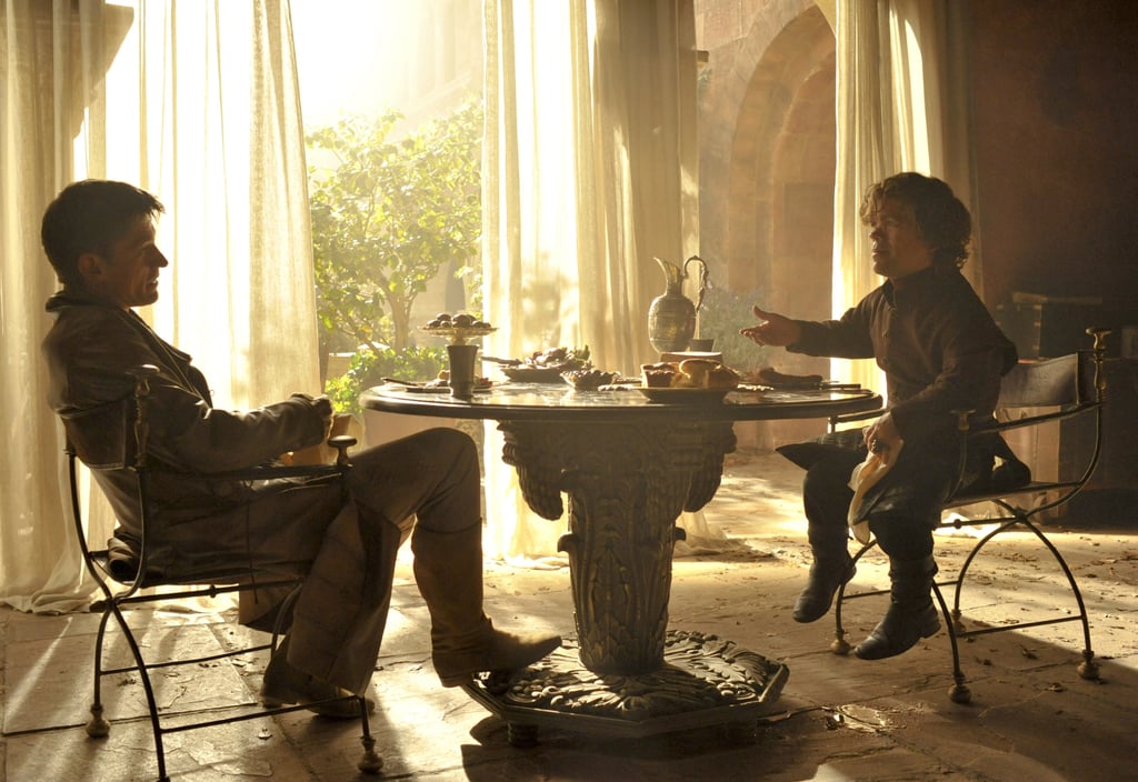 Jaime and Tyrion confer.