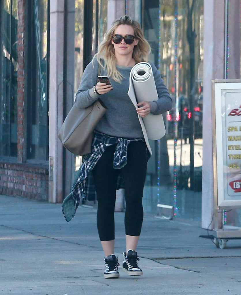 Hilary Duff headed to a workout class in LA on Tuesday.