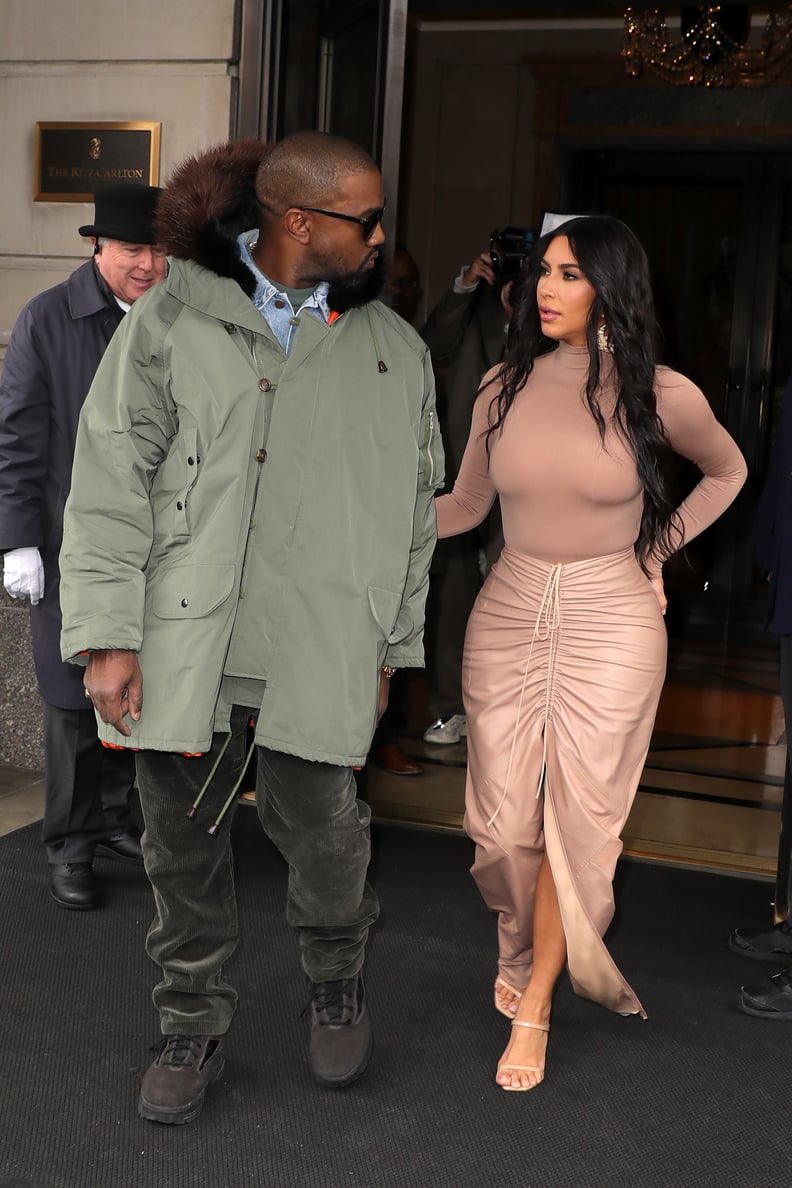 Kim Kardashian and Kanye West Kiss at the SKIMS Nordstrom Launch