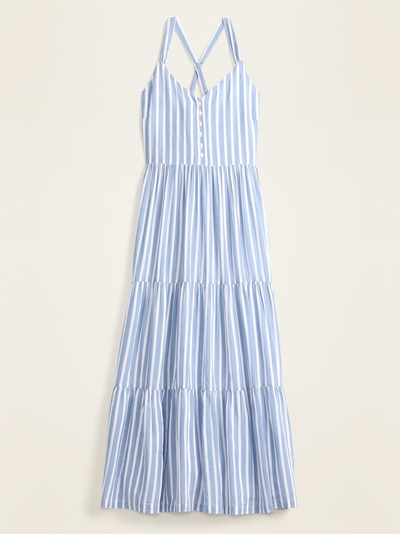 Old Navy Striped Fit & Flare Tiered Maxi Sundress