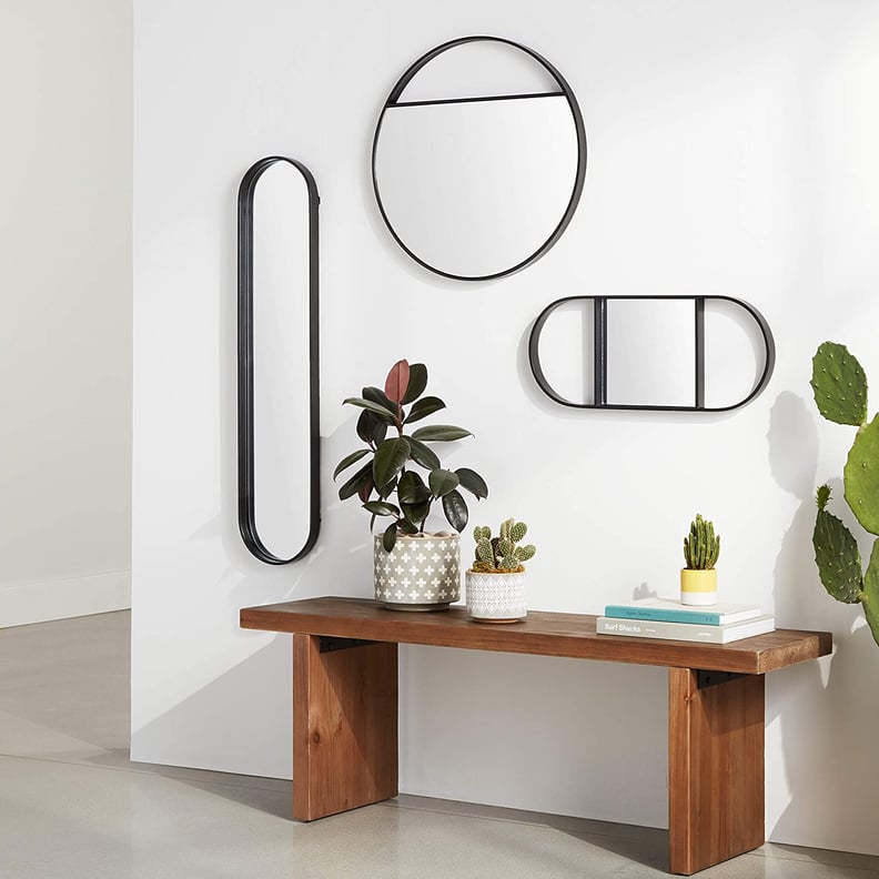 Rivet Modern Oval Hanging Mirror