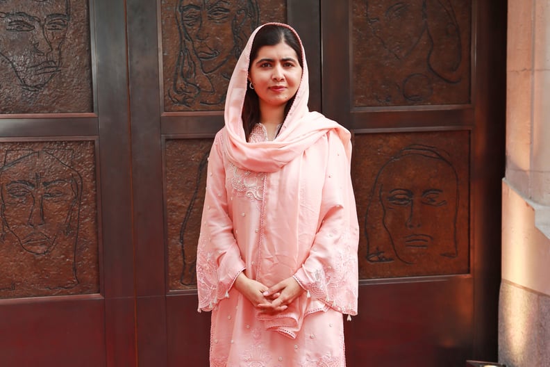 LONDON, ENGLAND - JUNE 20: Malala Yousafzai attends the National Portrait Gallery's reopening in front of 