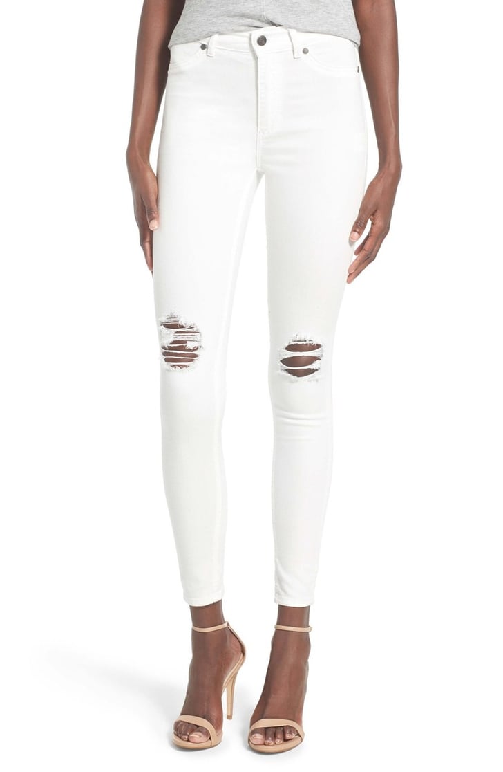 Cheap Monday High Rise Distressed Skinny Jeans ($90) | Best White Jeans ...