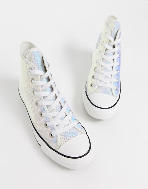 Converse Chuck Taylor Hi Silver Mini Sequin Sneakers