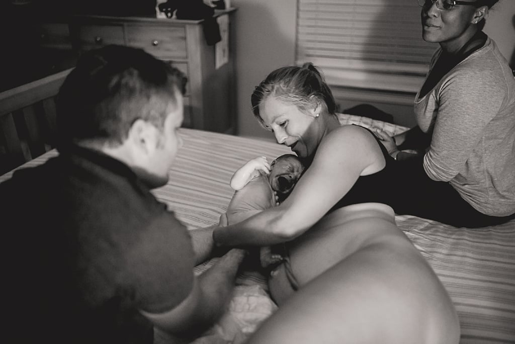 Black and White Photos of a Home Birth