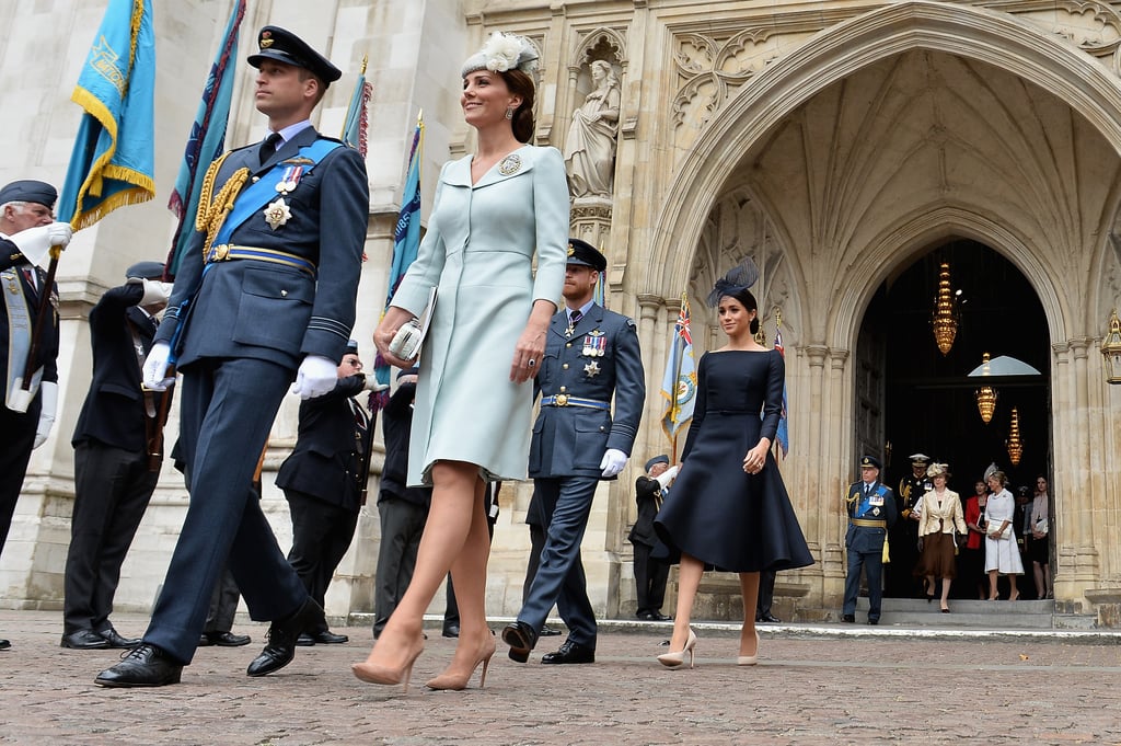 Kate Middleton's Blue Alexander McQueen Coat and Beige Heels