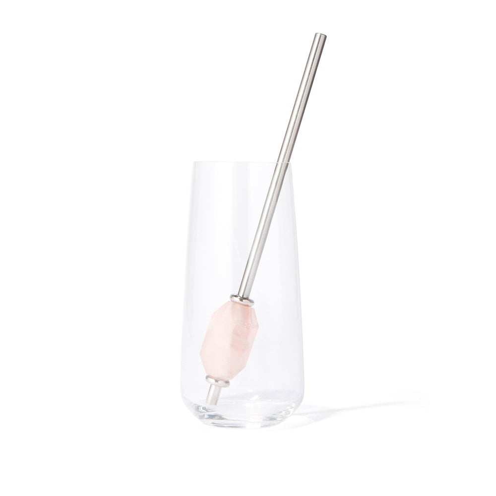 Glacce Rose Quartz Crystal Straw