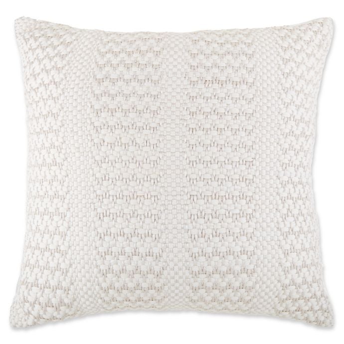 Metallic Cottage Stripe Oversized Throw Pillow  in Ivory