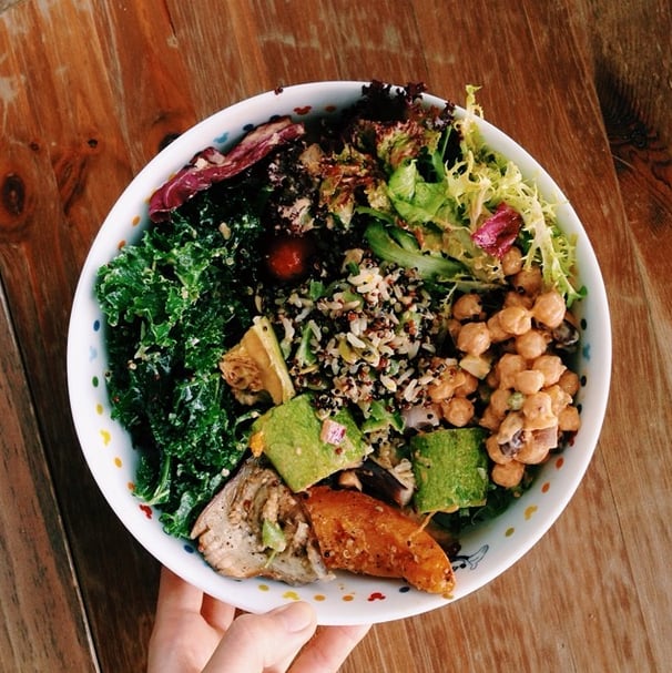 For a healthy dose of fiber and protein, top your salad with a serving of delicious fiber-rich quinoa.
Source: Instagram user graciouslyliving