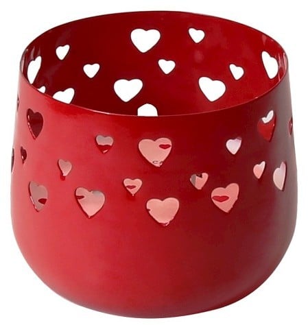 Candle With Red Heart Cutouts