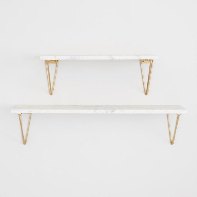 White Marble Mix & Match Wall Shelves