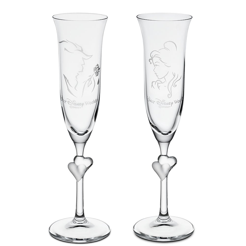 Beauty and the Beast Glass Flute Set by Arribas ($75)