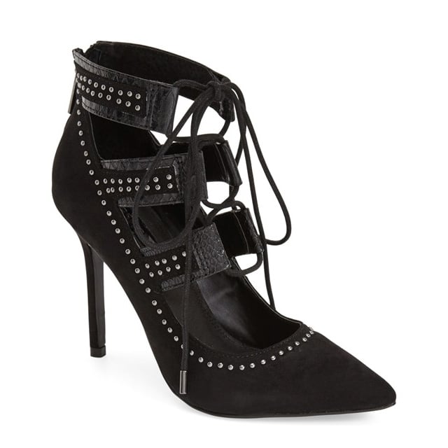 womens navy lace up pumps