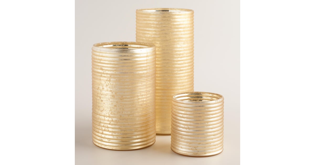 Champagne Ribbed Mercury Glass Hurricane 20 Craving A Cozy