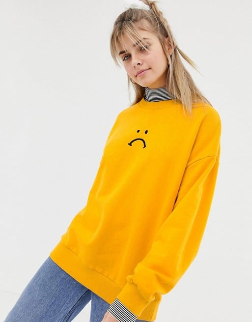 Lazy Oaf Oversized Sweatshirt With Striped High Neck Detail