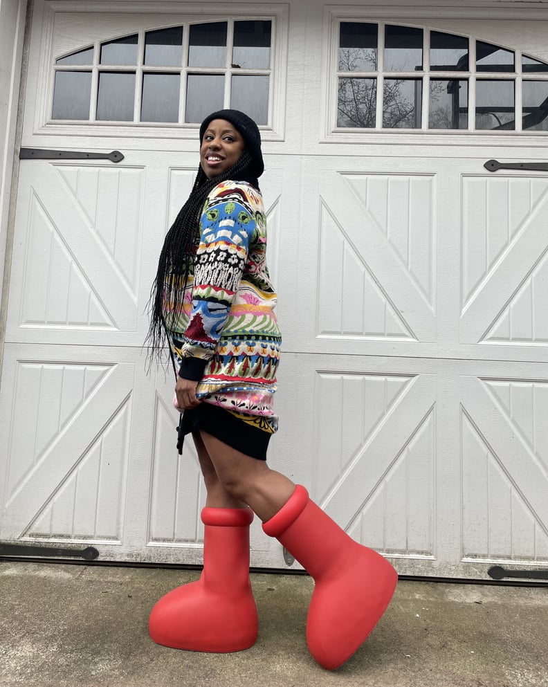 Mschf's Sold-out Big Red Boots Celebrities Fit Trend