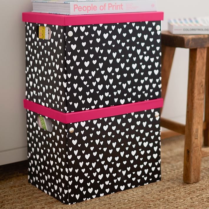 MayBaby Painted Hearts Paper Storage Bins ($21-$30 and free shipping)
