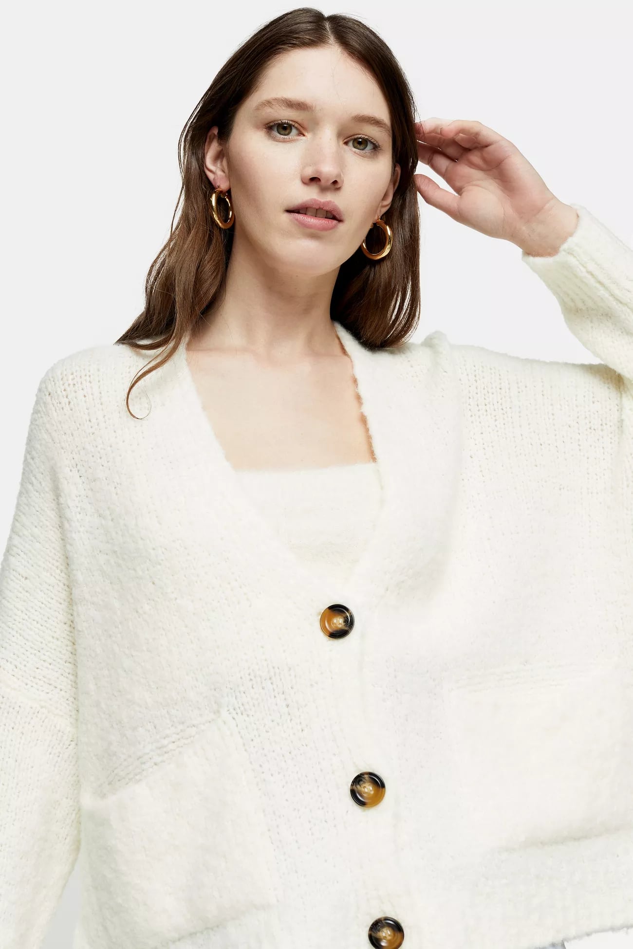 Oversized white cardigan sales sweater