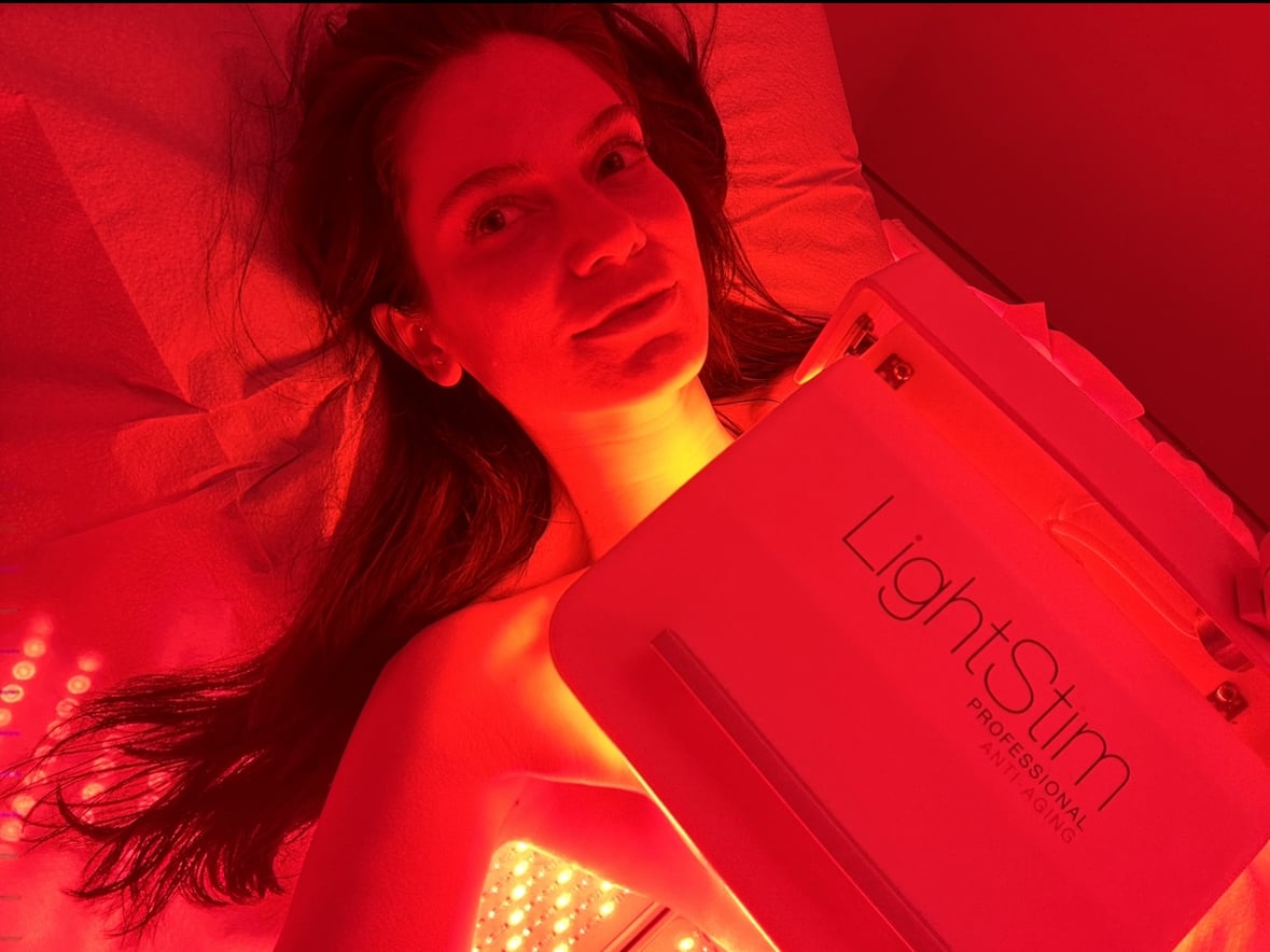 AuraSpa for an LED session in their LightStim bed.