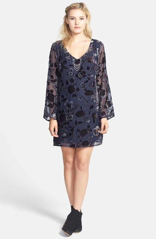 Want & Need Burnout Velvet Shift Dress