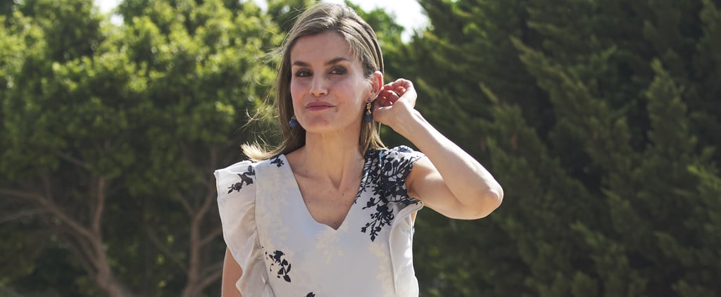 Queen Letizia Wearing a Floral Ruffled Top September 2016