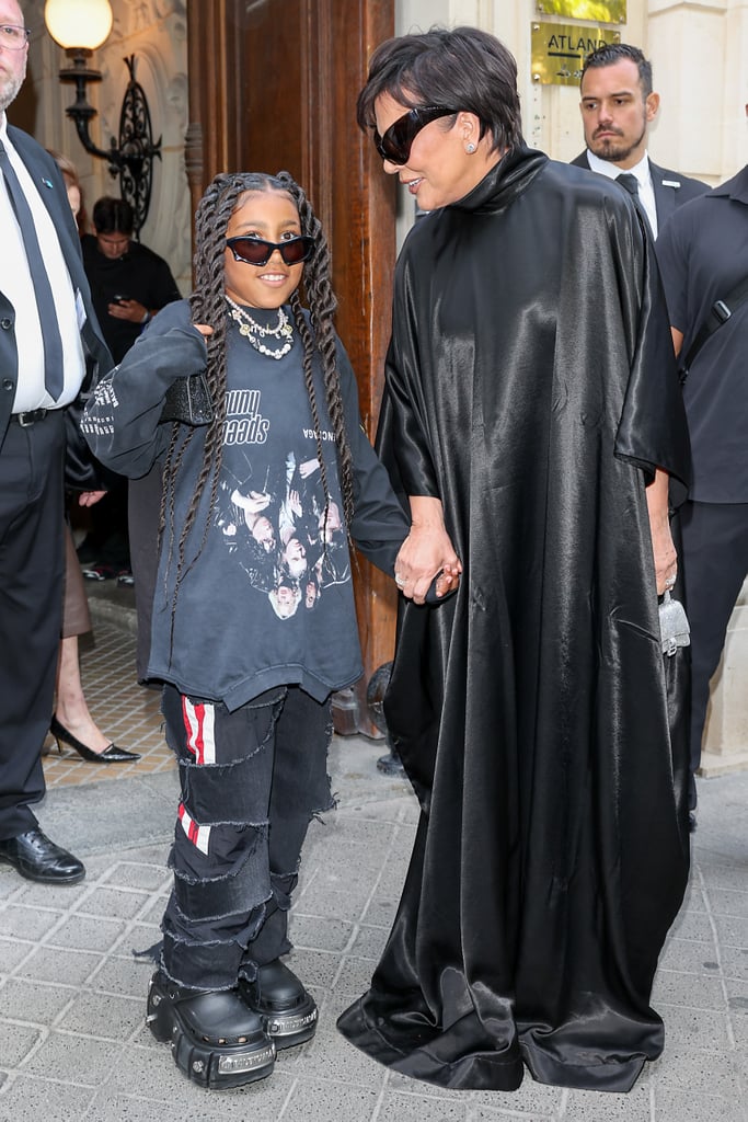 North West and Kris Jenner at Balenciaga During Paris Couture Week