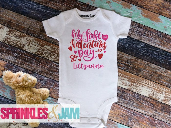 my 1st valentine's day onesie