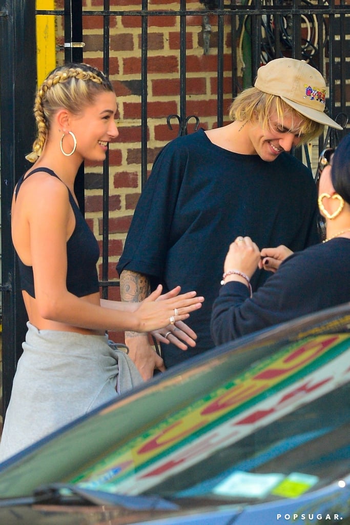 Hailey Baldwin Leather Jacket With Justin Bieber NYC