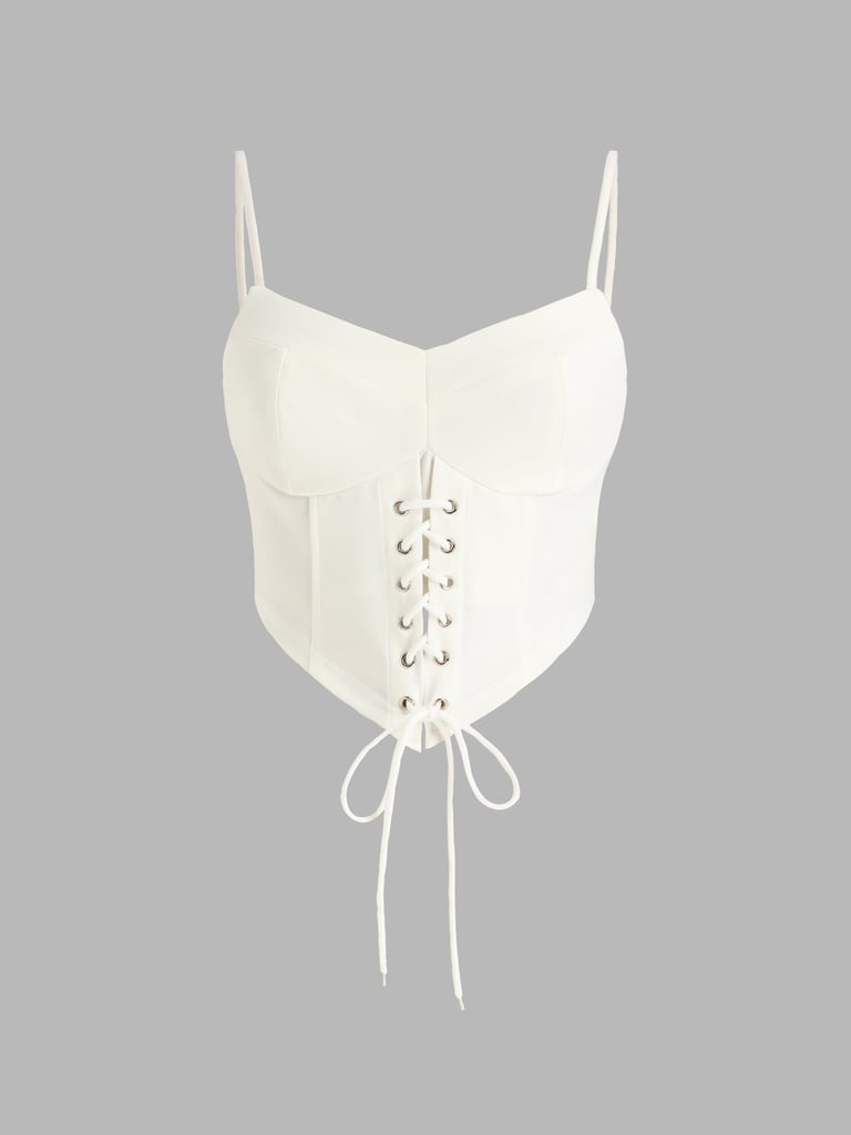 Cider Solid Lace Up Corset Top