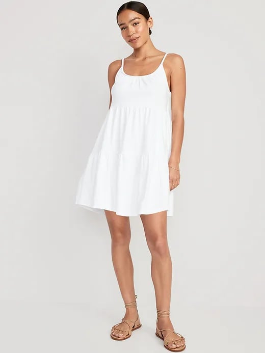 Old Navy Braided-Strap Tiered Mini Swing Dress