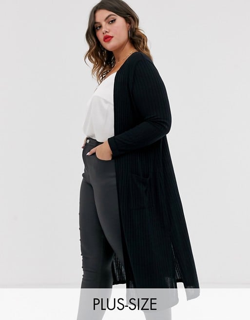 New Look Long Line Rib Cardigan