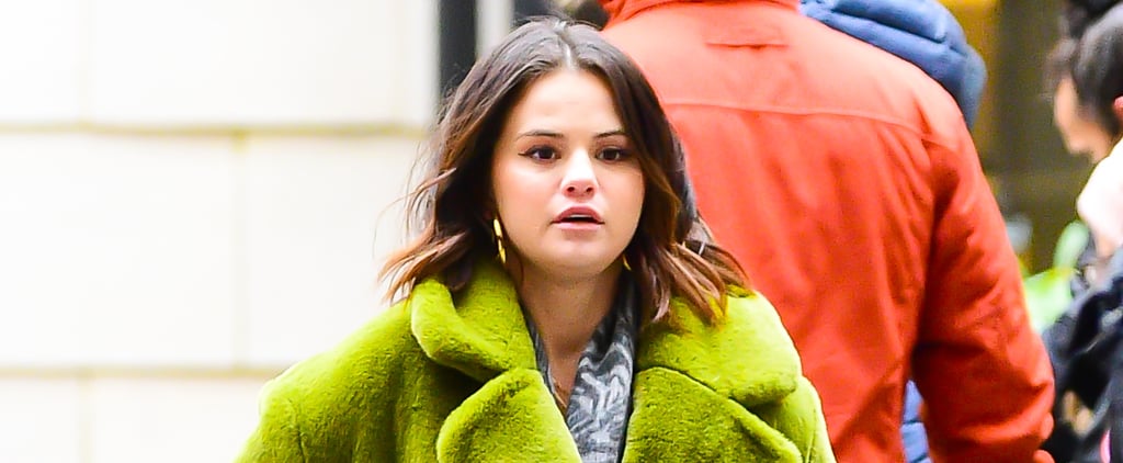 There Goes Selena Gomez Fueling Coat Envy Again on the "Only Murders in the Building" Set