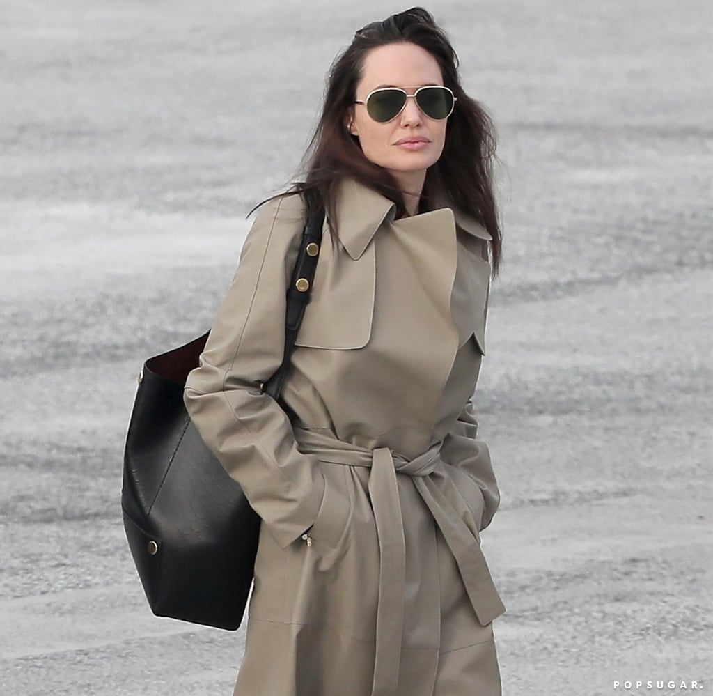 Angelina Jolie Trench Coat at the Airport
