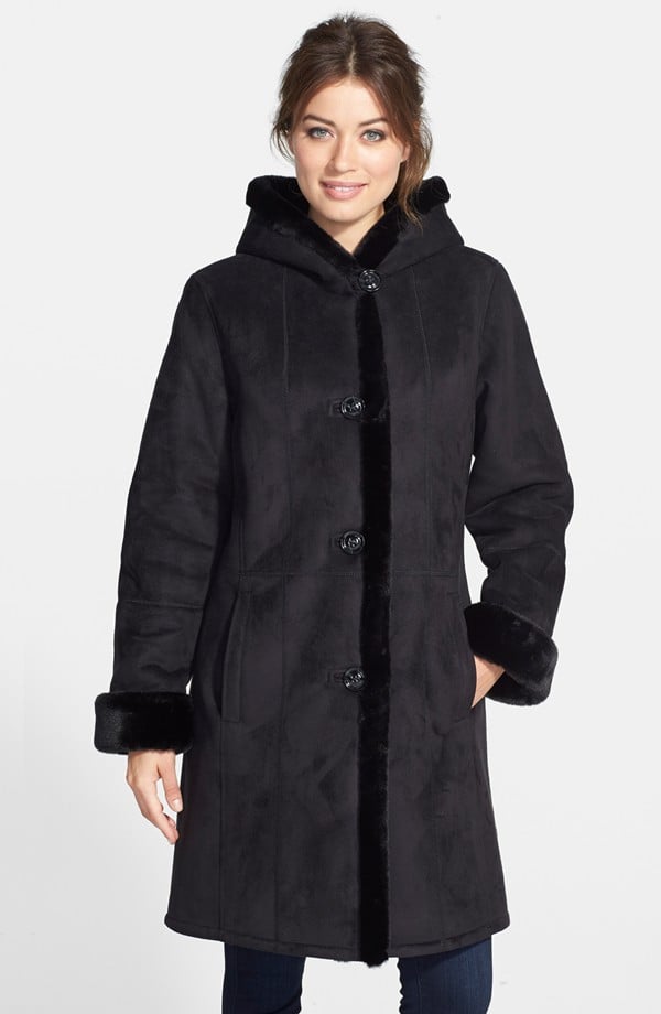 Gallery Hooded Long Faux Shearling Coat | Fashionable Winter Coats ...