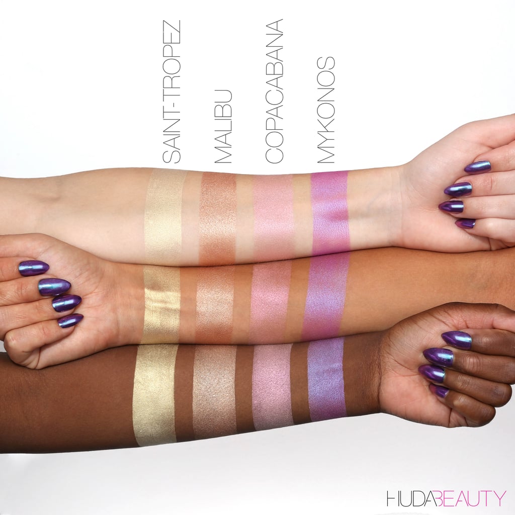 Huda Beauty Summer Solstice Highlighter Palette Swatches