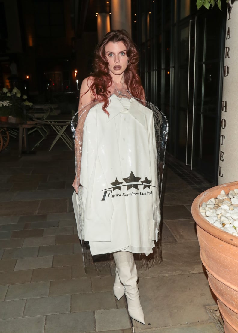 Julia Fox Wearing a Garment Bag Dress in NYC