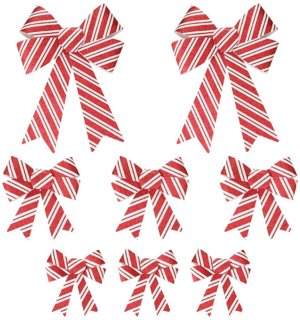 Christmas Candy Cane Bow Set