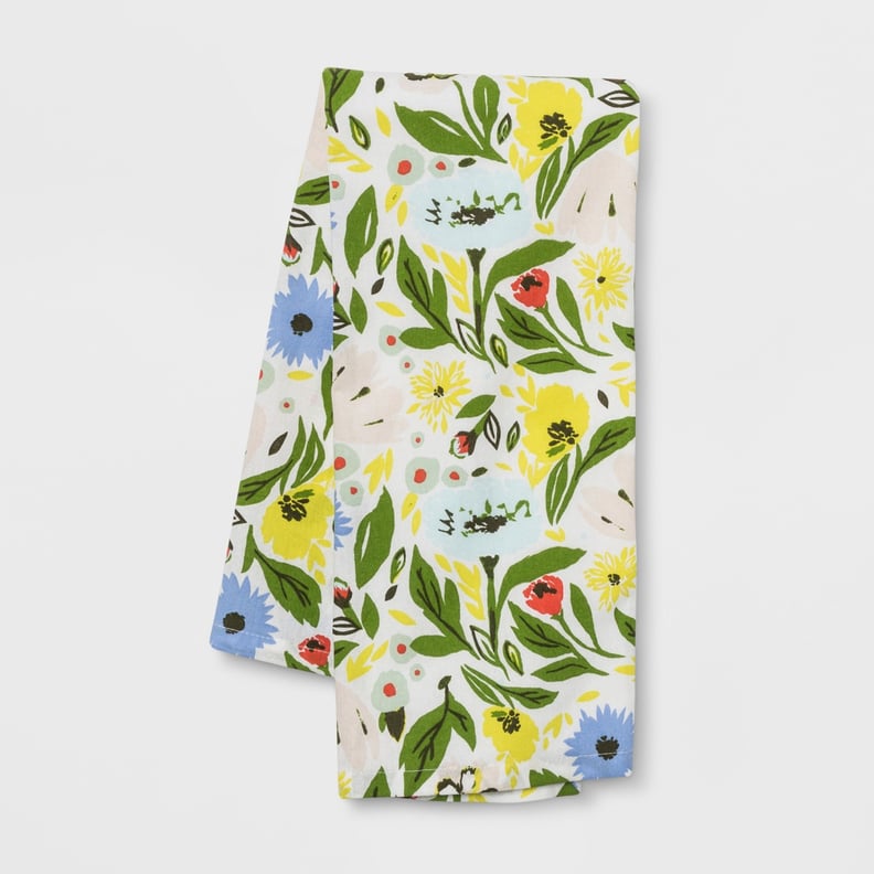 Floral Flat-Weave Kitchen Towel