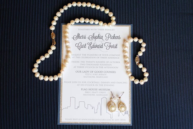 Include metallic details on the invites to get everyone excited for your big day.