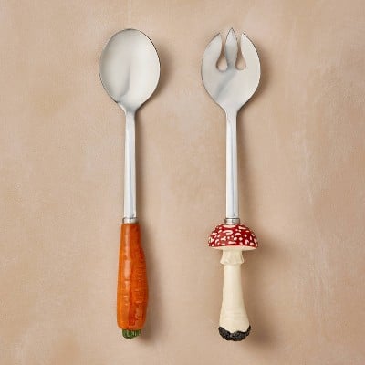 John Derian For Target Fall Vegetable Figural Serving Spoon & Fork Set