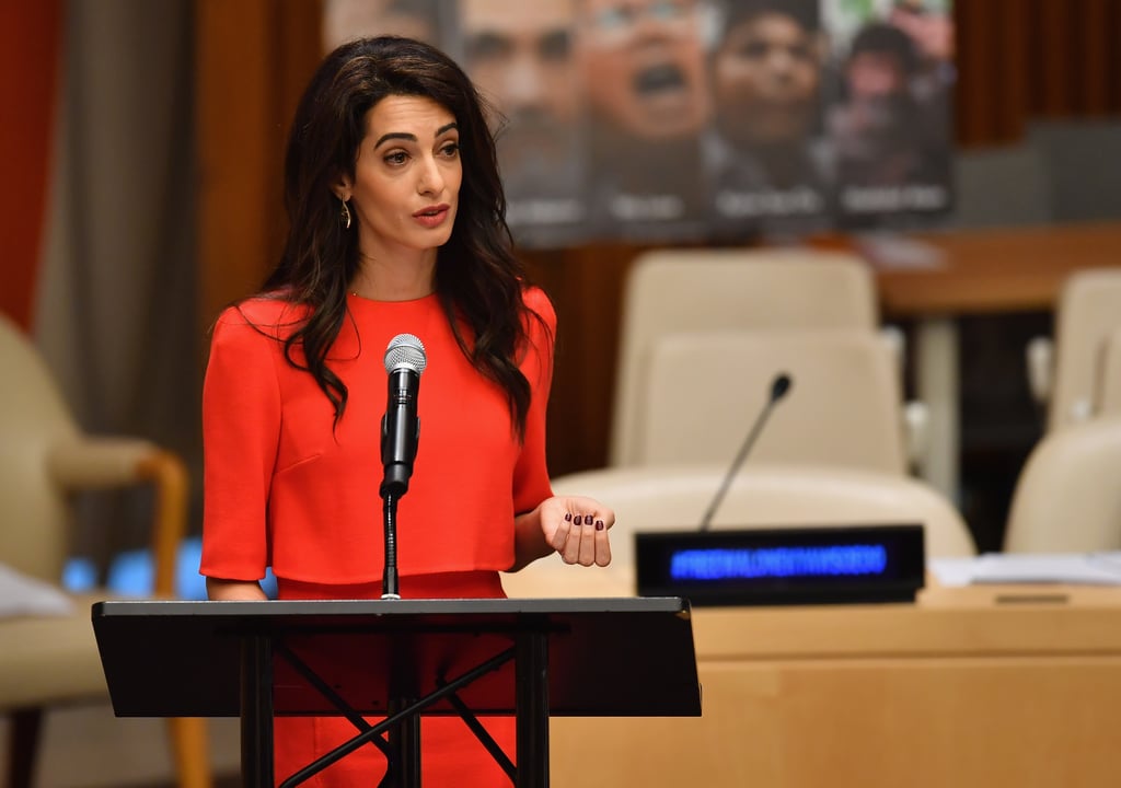 Amal Clooney Red Dress September 2018
