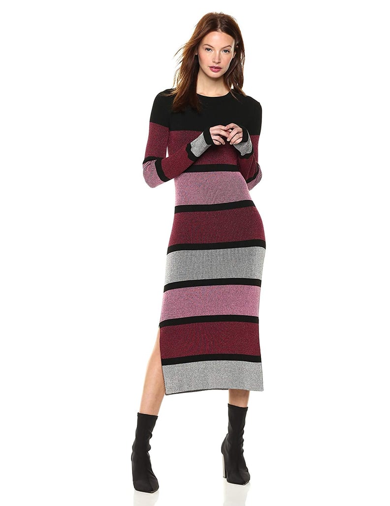 Cable Stitch Stripe Ribbed Dress