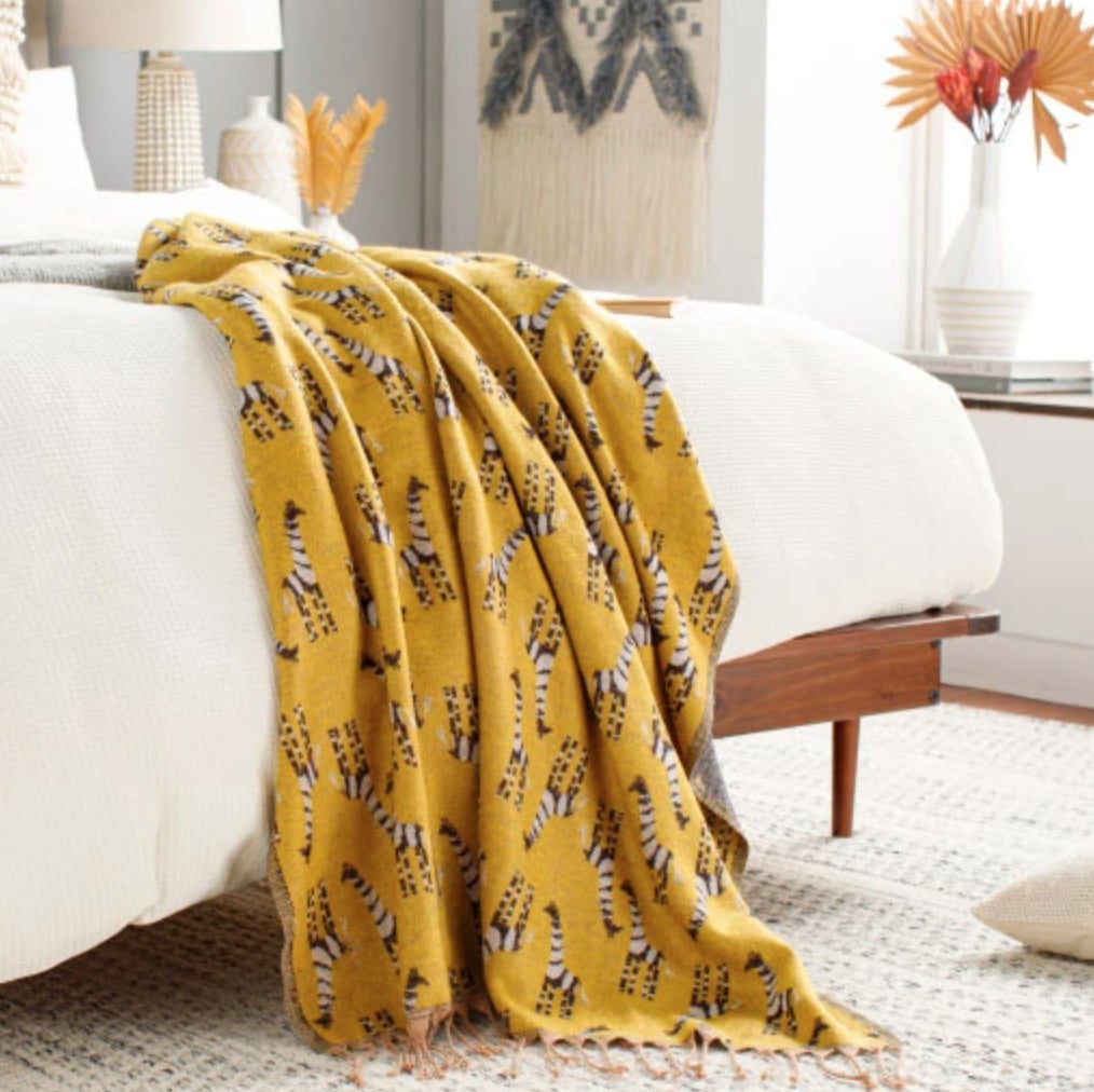 Jungalow Golden Giraffe Throw Blanket