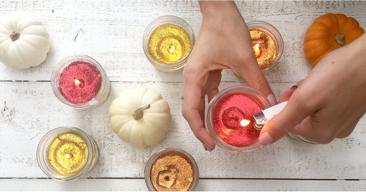 DIY Soy Fall Glitter Candles POPSUGAR Smart Living