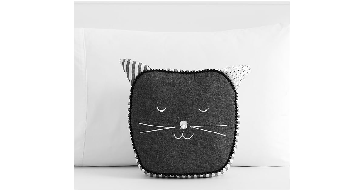 black cat shaped pillow