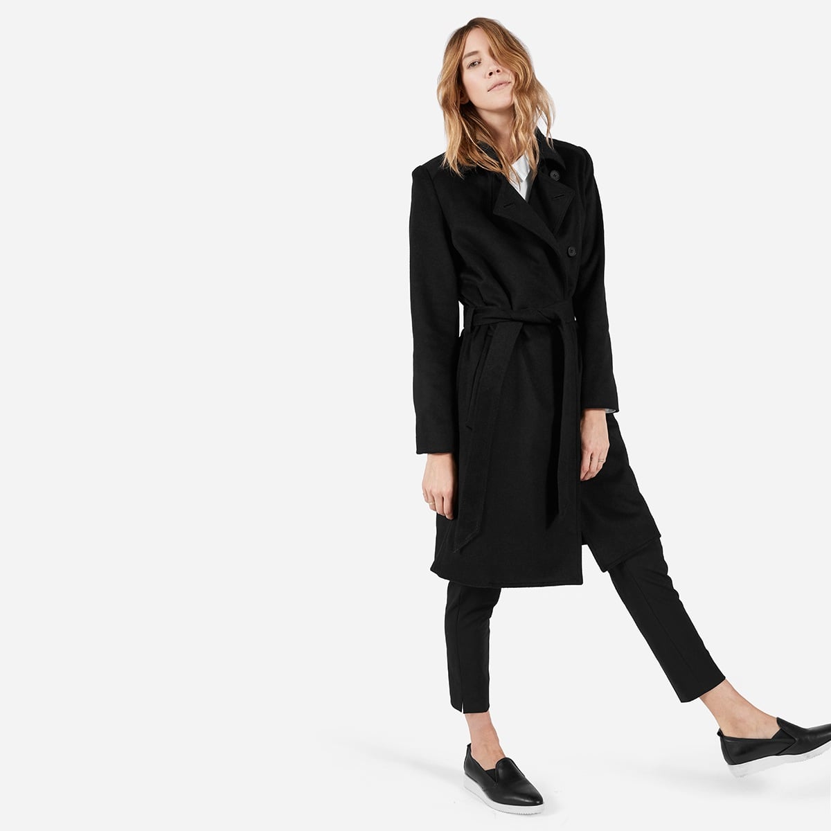 everlane wool trench