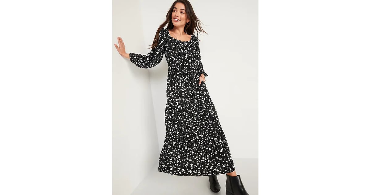Old navy black clearance floral swing dress