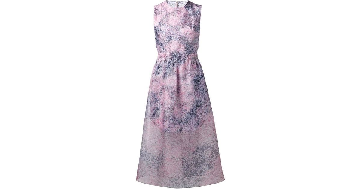 Carven Floral Sheer Overlay Dress | Rihanna's Purple Badgley Mischka ...